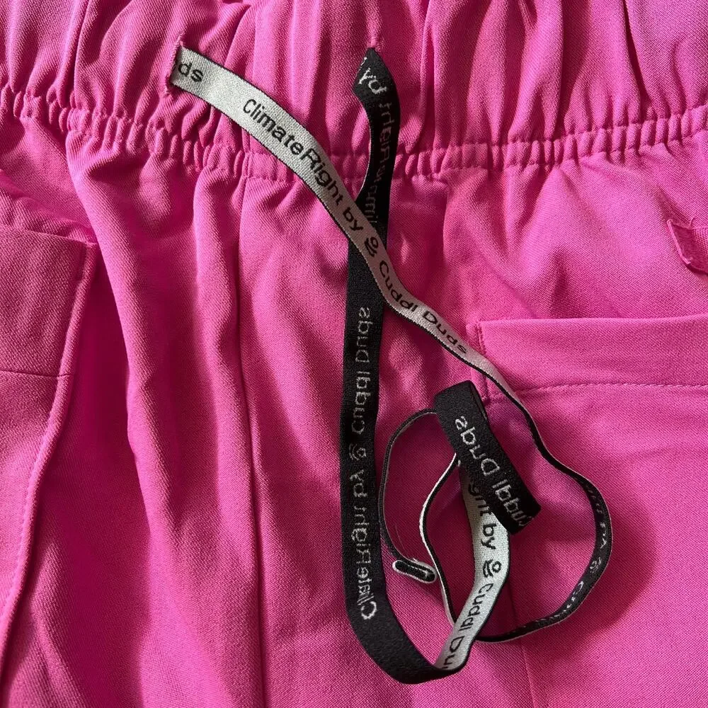 CLIMATERIGHT by Cuddl Duds Pink Scrub Jogger Pants, Small